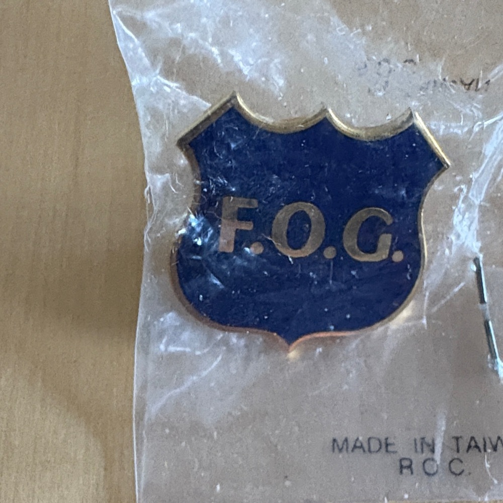 Blue and Gold F.O.G. Shield Pin